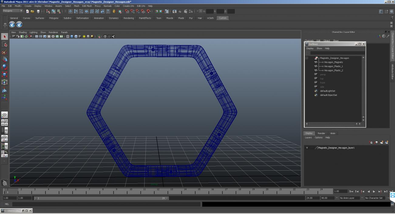 3D model Magnetic Designer Hexagon