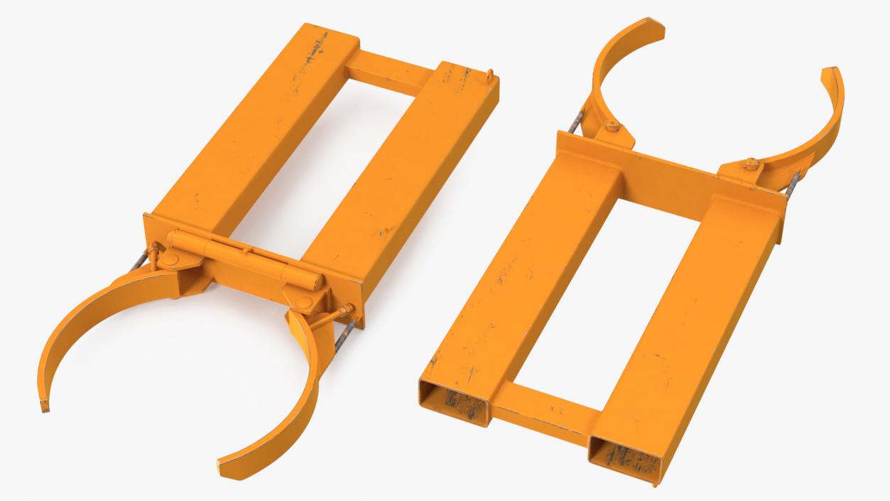 3D Single Drum Grab Lifter Forklift Attachment model