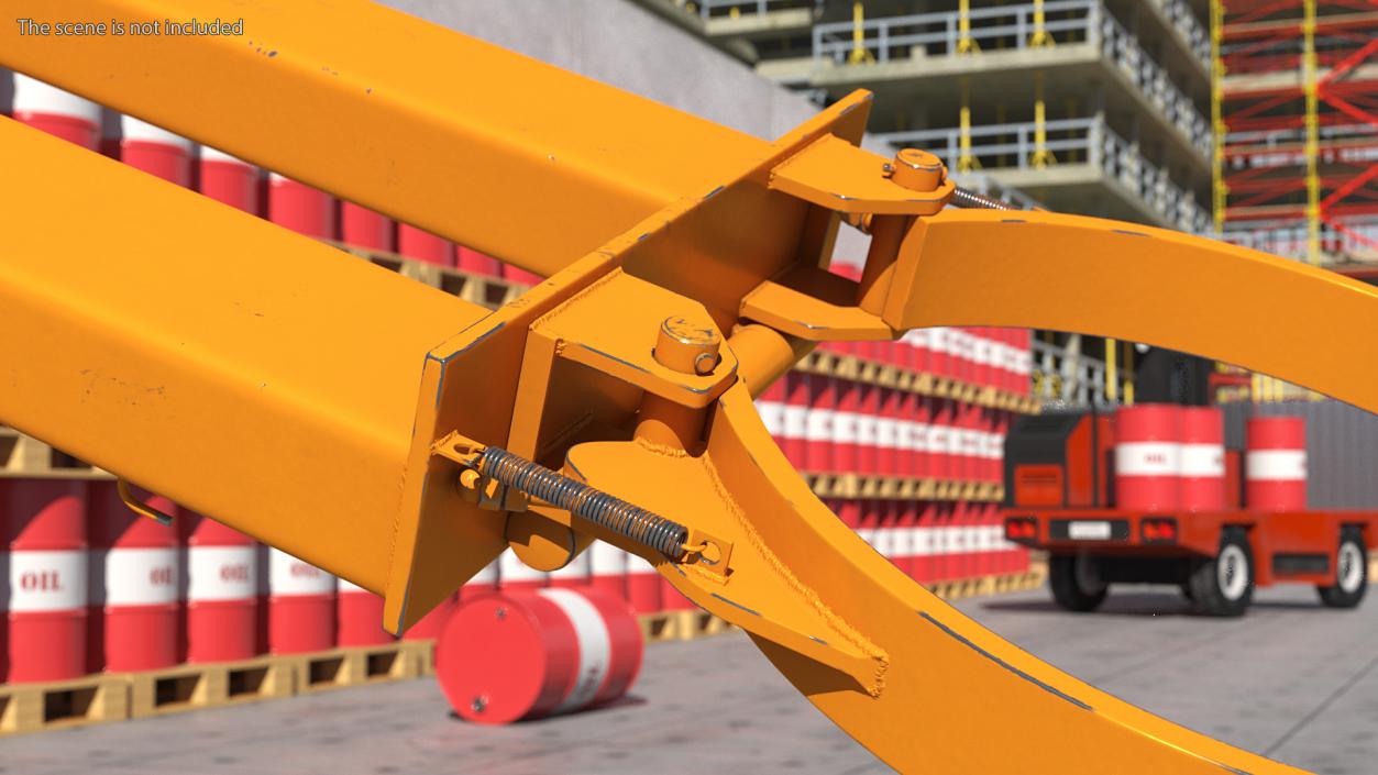 3D Single Drum Grab Lifter Forklift Attachment model