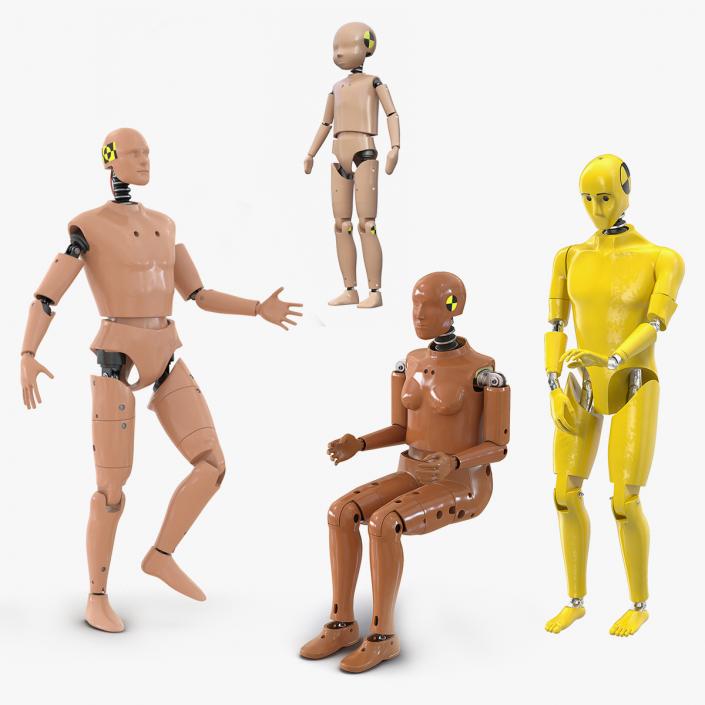 3D Rigged Crash Test Dummies Collection 4 model