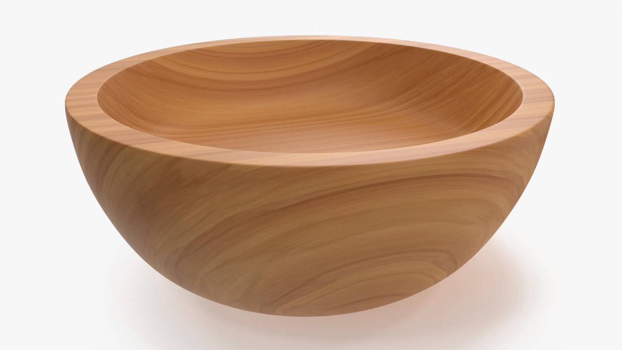 3D Wooden Bowl of Peeled Macadamia Nuts