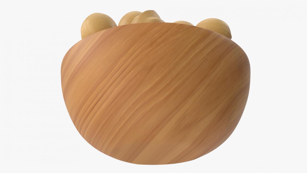 3D Wooden Bowl of Peeled Macadamia Nuts