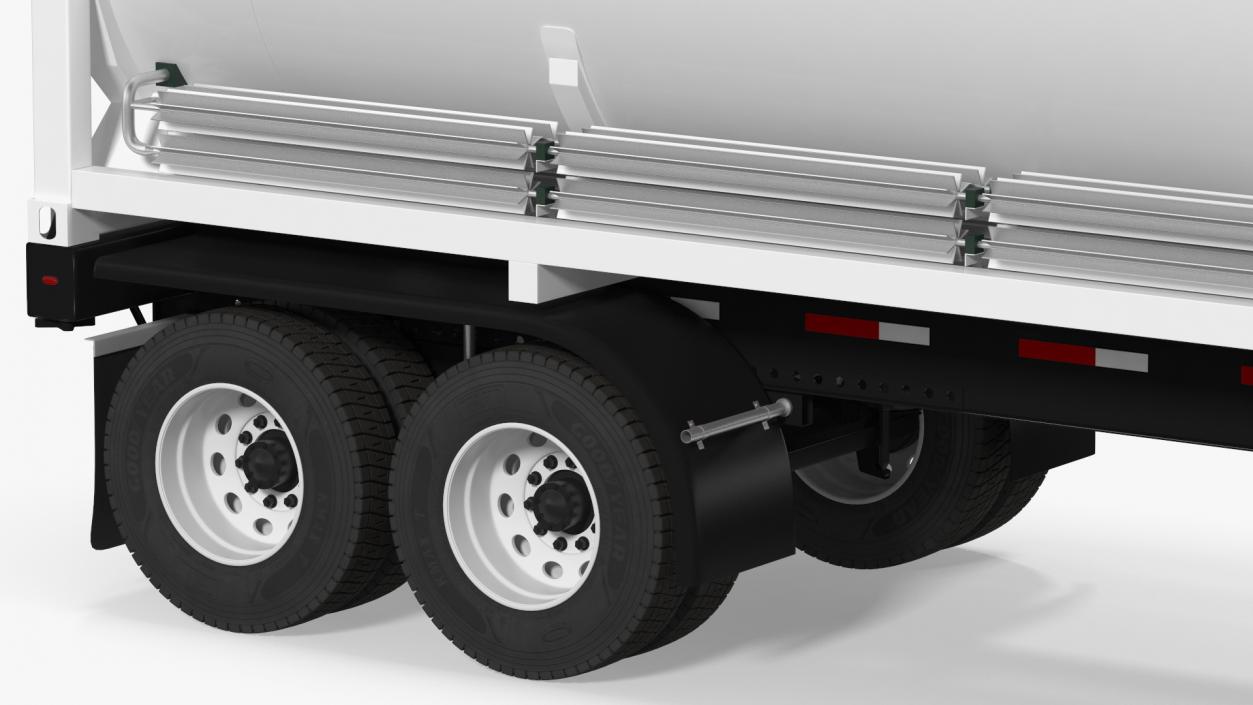 3D model Volvo Truck with Gas Tank Trailer Rigged