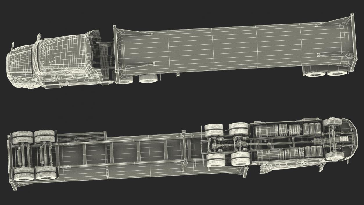 3D model Volvo Truck with Gas Tank Trailer Rigged