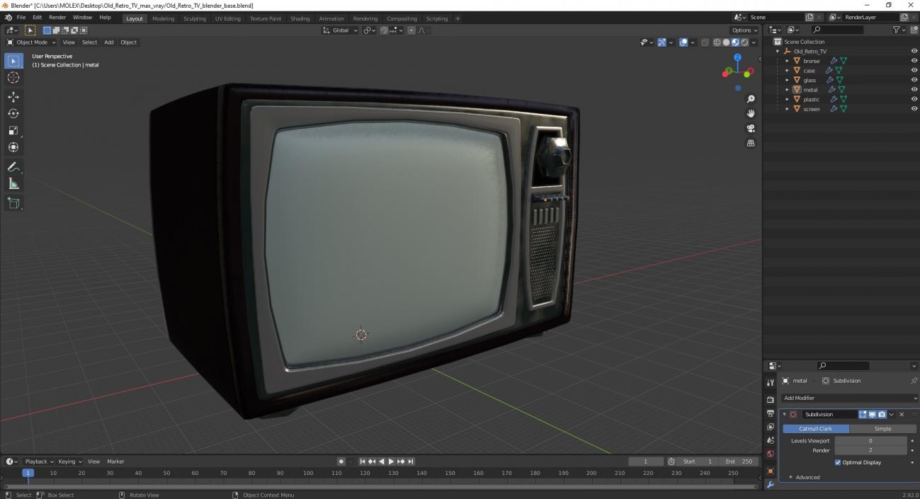 Old Retro TV 3D