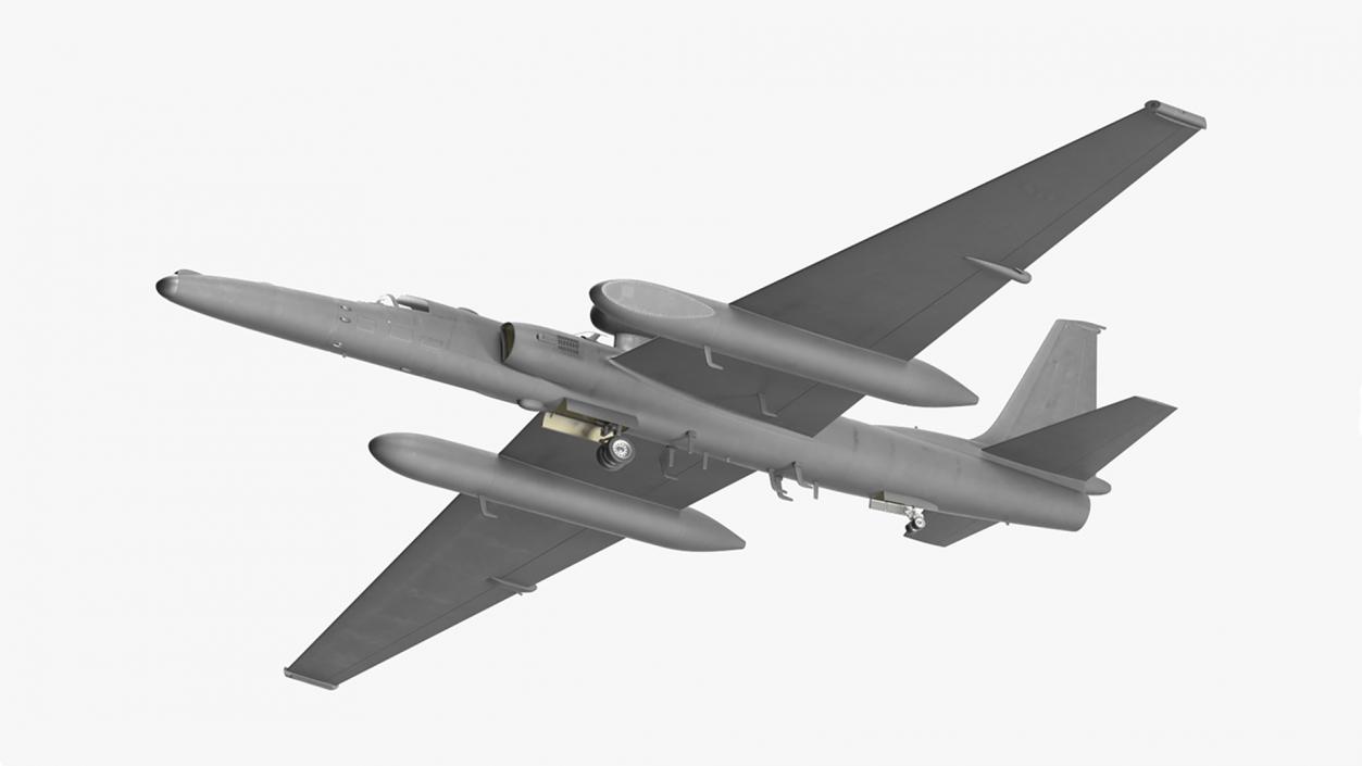 Reconnaissance Aircraft Grey Rigged for Cinema 4D 3D model