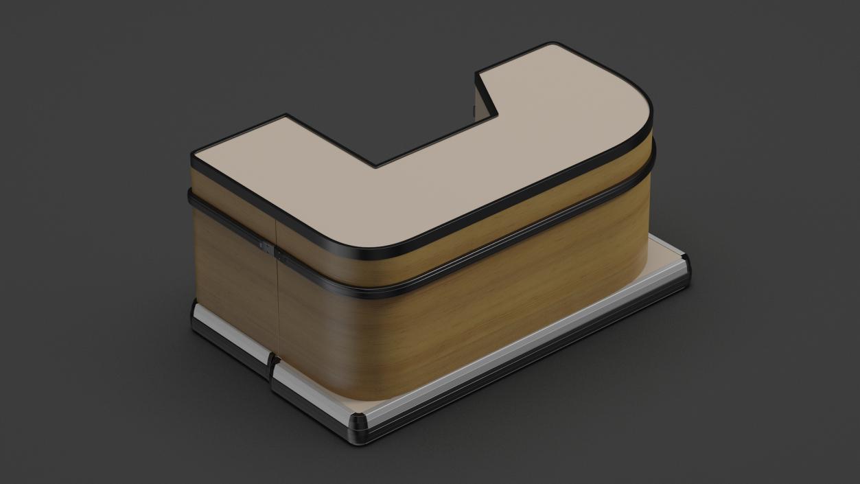 3D Store Checkout Counter Light Wood model