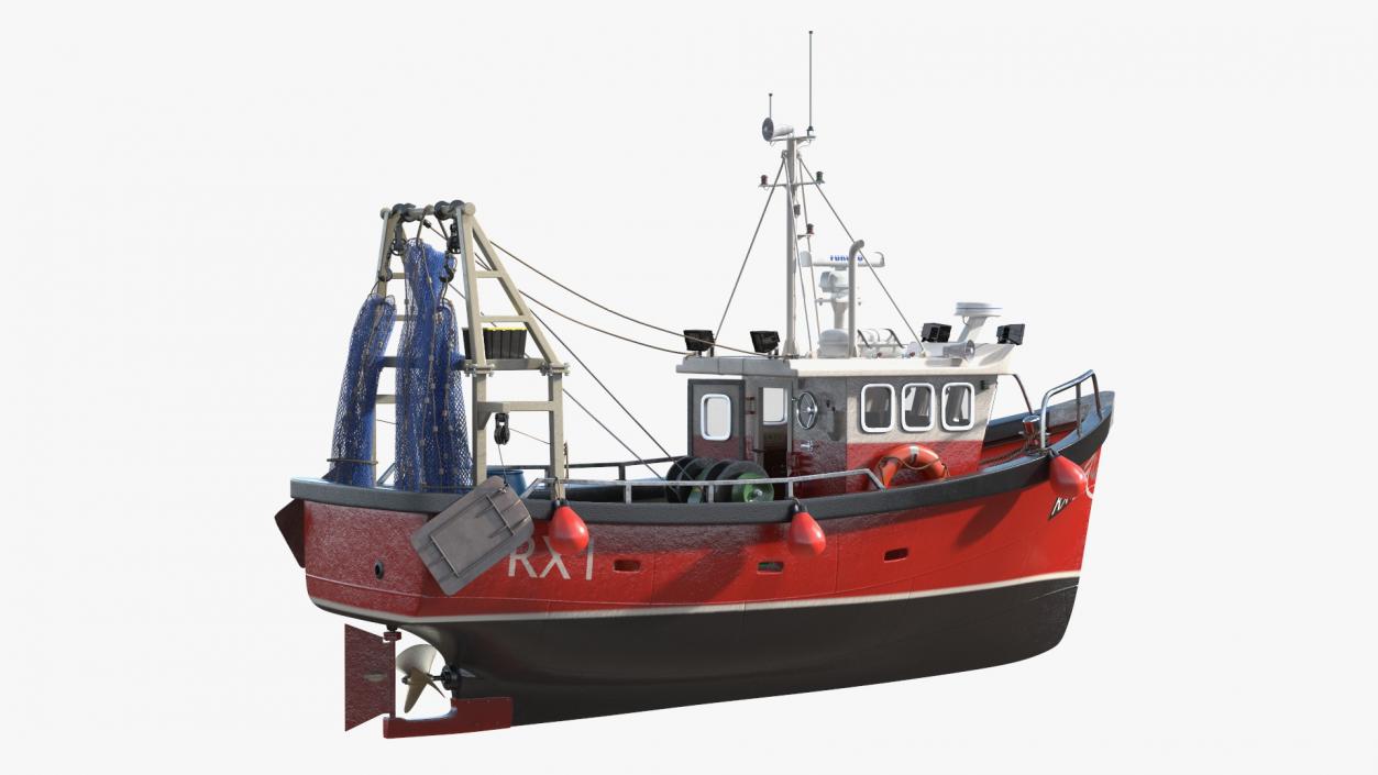 Old Cygnus GM28-38 Small Fishing Vessel 3D model