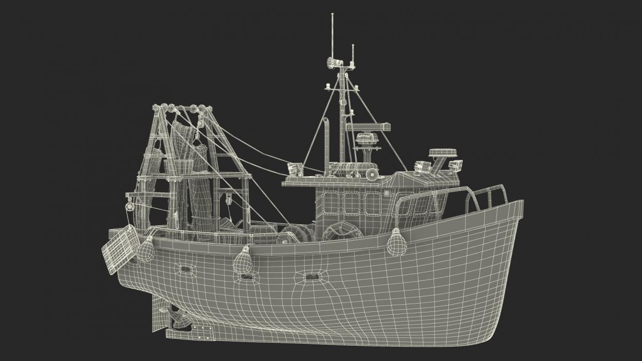 Old Cygnus GM28-38 Small Fishing Vessel 3D model