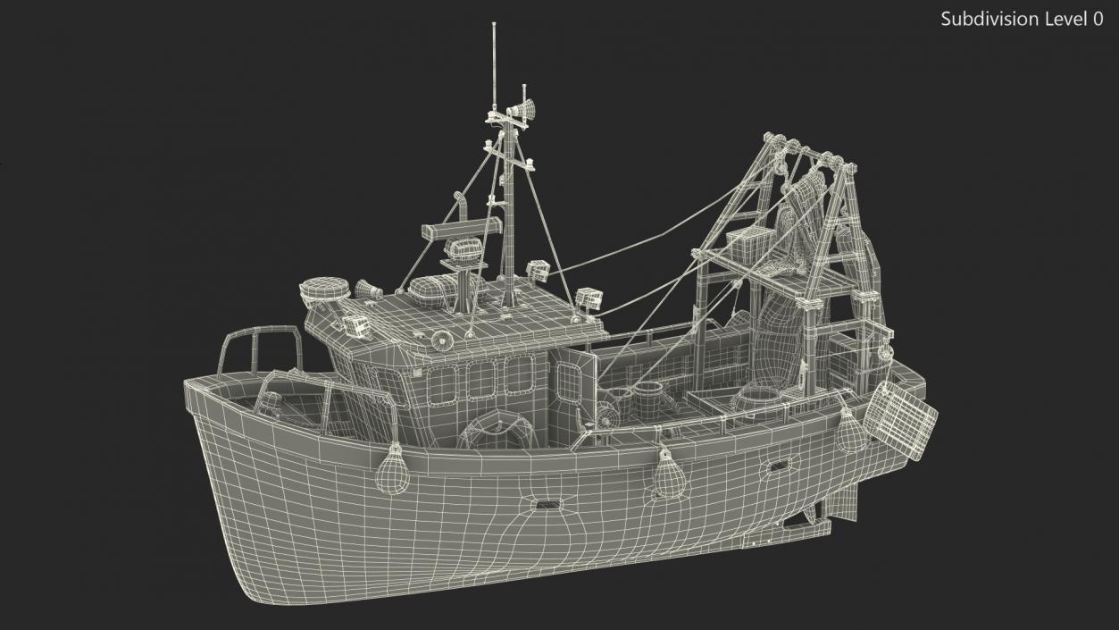 Old Cygnus GM28-38 Small Fishing Vessel 3D model