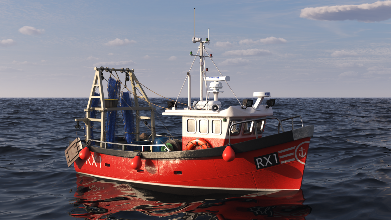 Old Cygnus GM28-38 Small Fishing Vessel 3D model