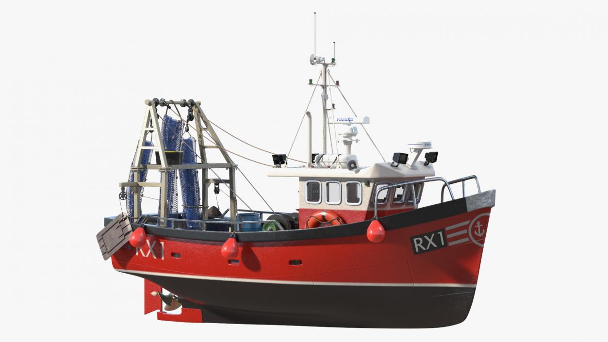 Old Cygnus GM28-38 Small Fishing Vessel 3D model