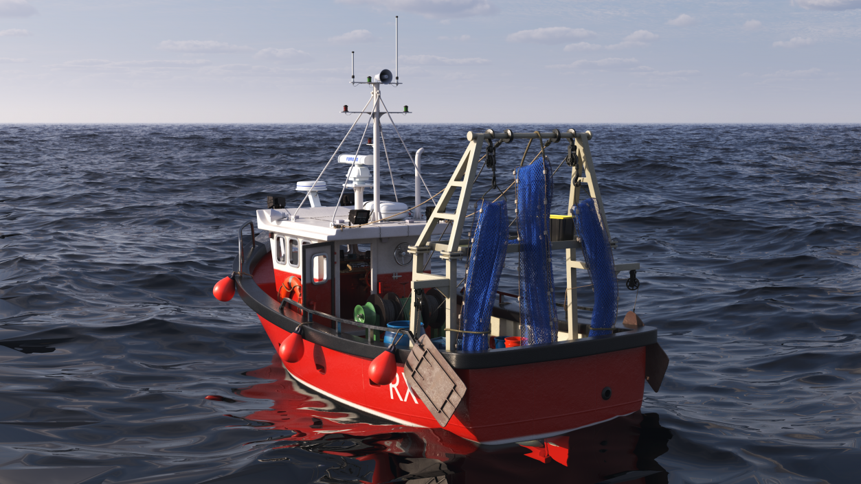 Old Cygnus GM28-38 Small Fishing Vessel 3D model