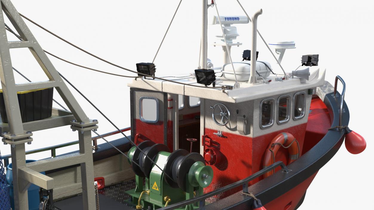 Old Cygnus GM28-38 Small Fishing Vessel 3D model