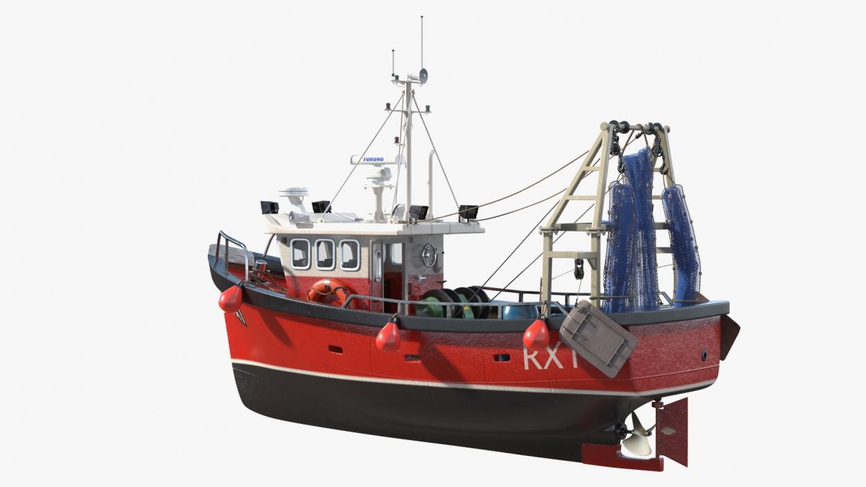 Old Cygnus GM28-38 Small Fishing Vessel 3D model