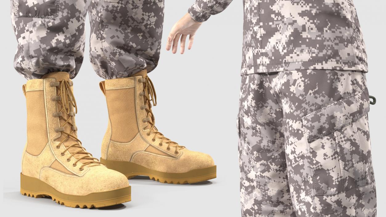 3D Female US Soldier Military ACU Neutral Pose model