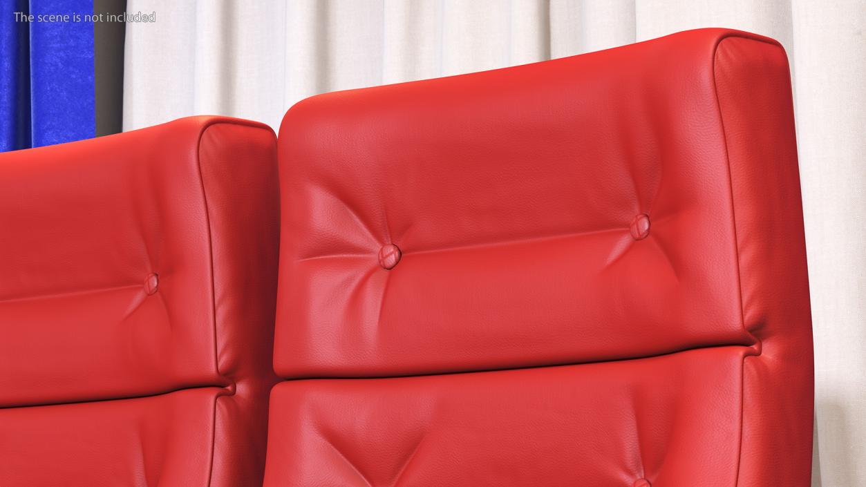 Leather Cinema Chairs for Three Places Red 3D