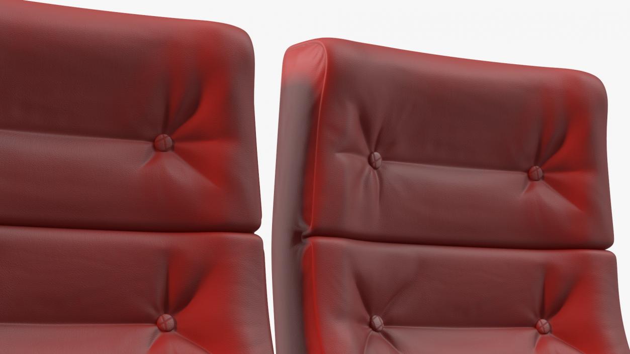 Leather Cinema Chairs for Three Places Red 3D