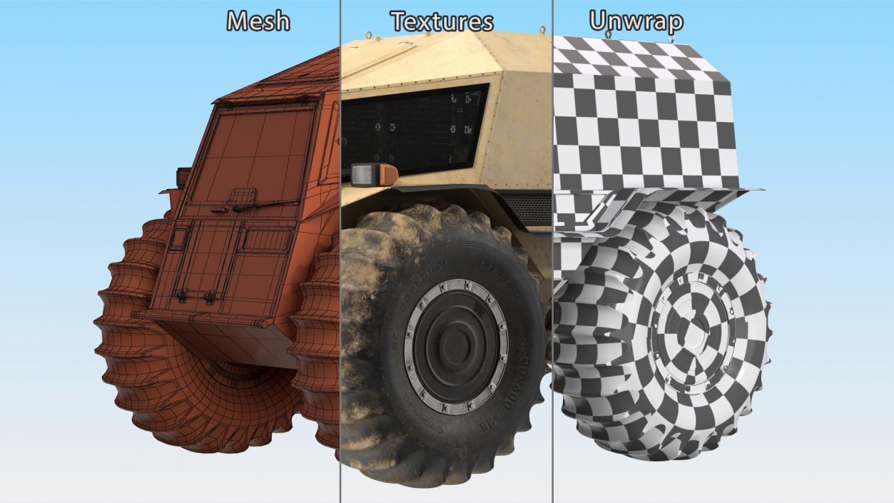 3D model Amphibious Sherp ATV Dirt