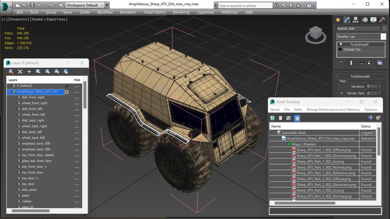 3D model Amphibious Sherp ATV Dirt