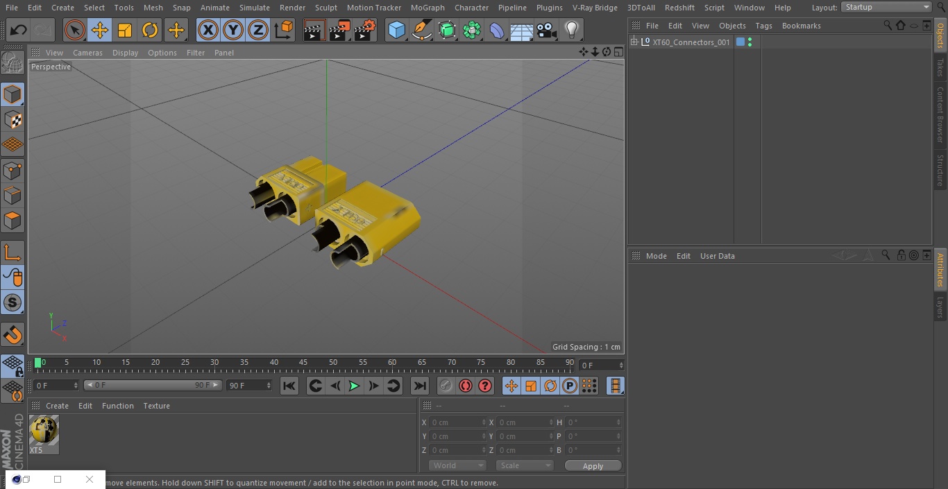 3D model XT60 Connectors