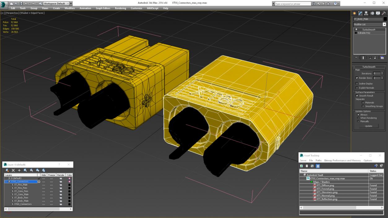 3D model XT60 Connectors