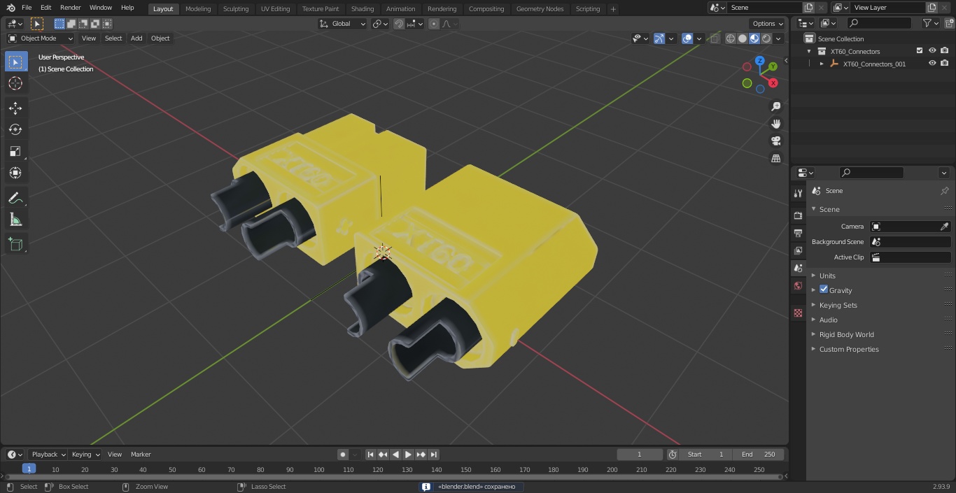 3D model XT60 Connectors