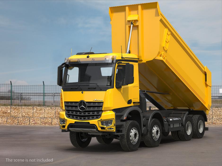 3D Mercedes Benz Arocs 8X8 Dump Truck Rigged