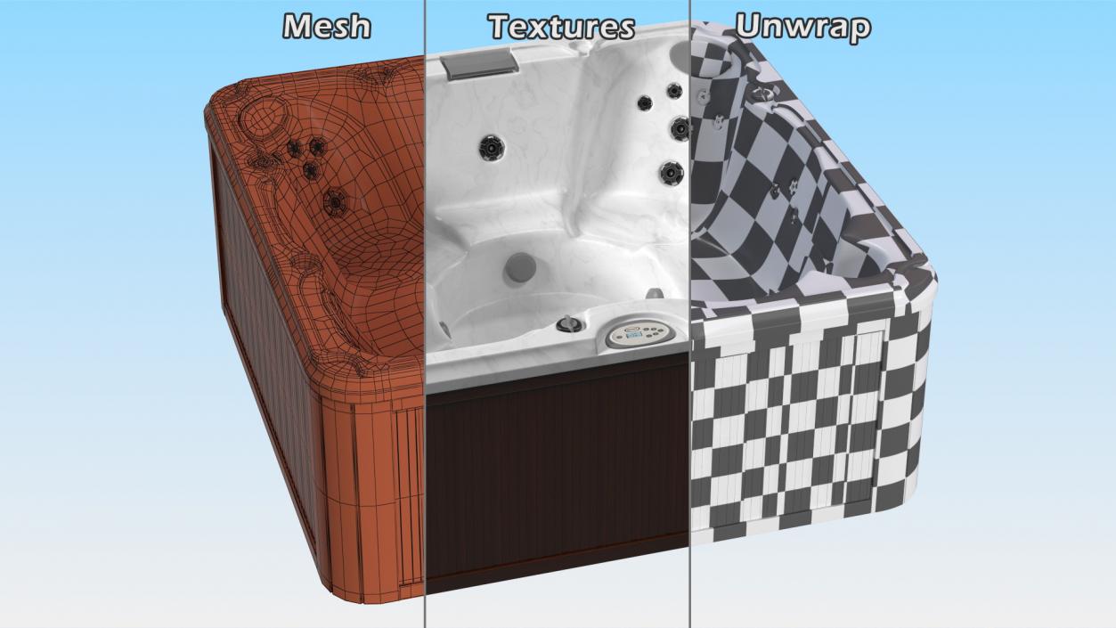 3D JACUZZI J235 Hot Tub Brown