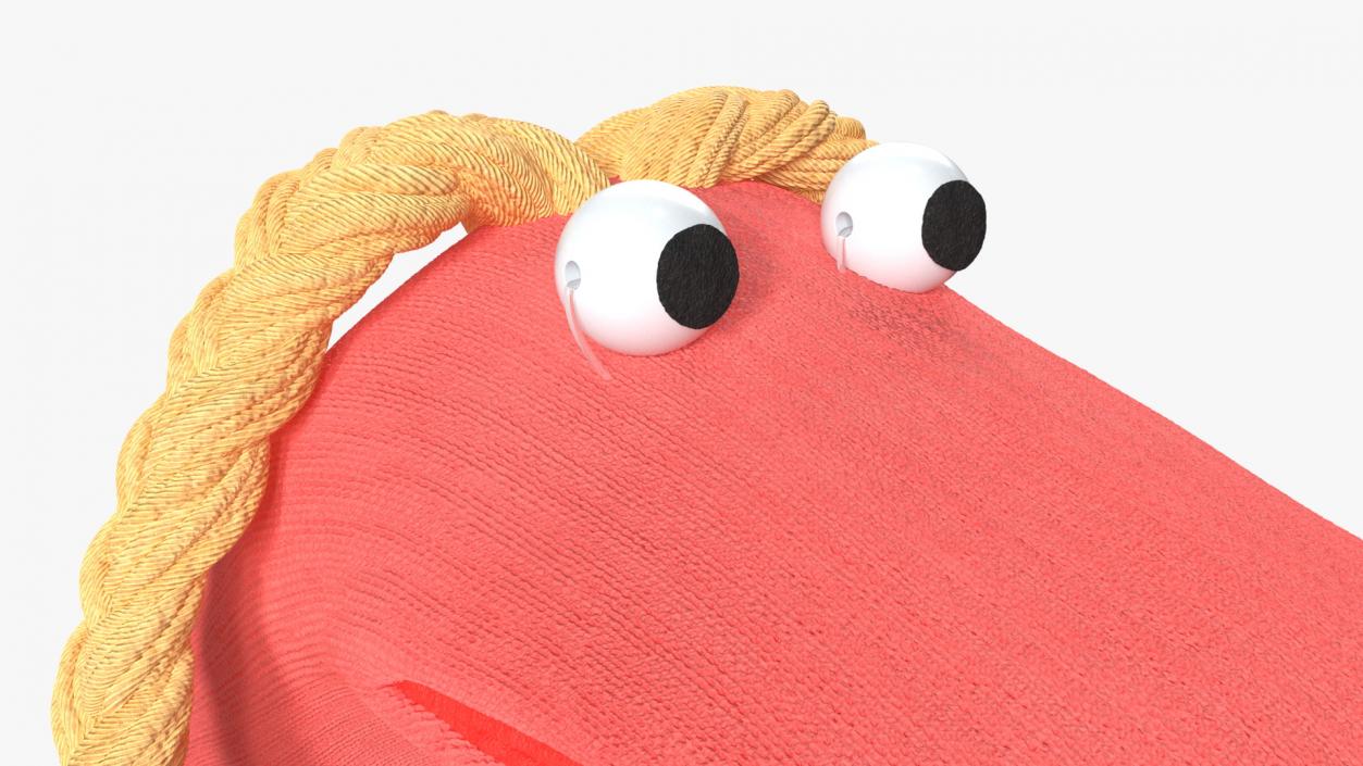 3D Sock Puppet with Googly Eyes Girl Pink model