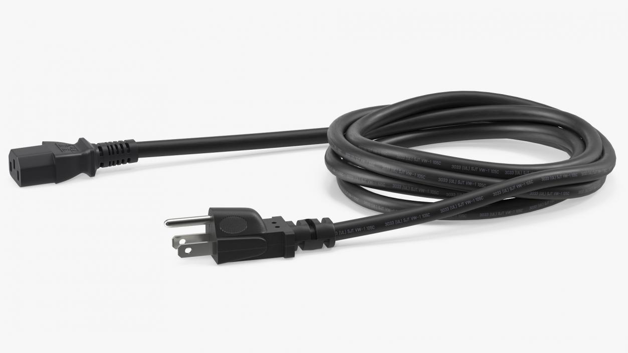 PC Power Cord American 3D