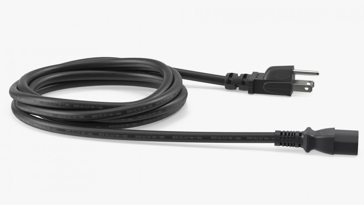 PC Power Cord American 3D