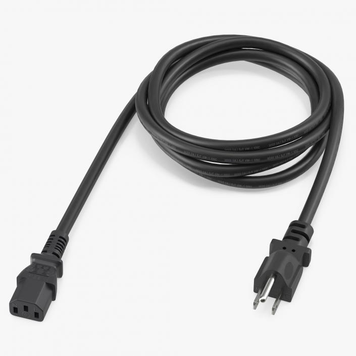 PC Power Cord American 3D