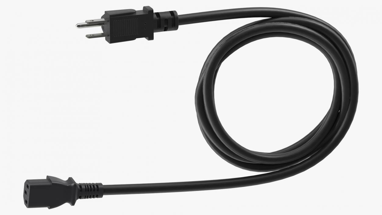 PC Power Cord American 3D