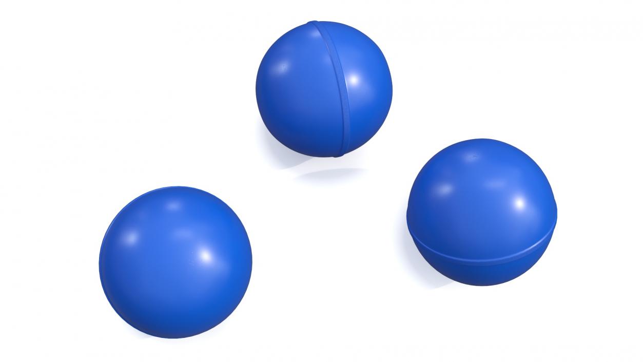 3D Rubber Bouncy Ball Blue model