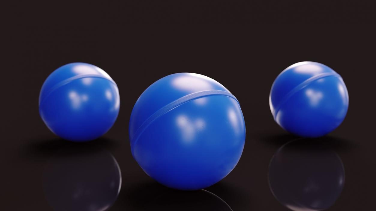 3D Rubber Bouncy Ball Blue model