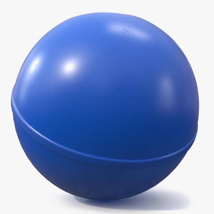 3D Rubber Bouncy Ball Blue model