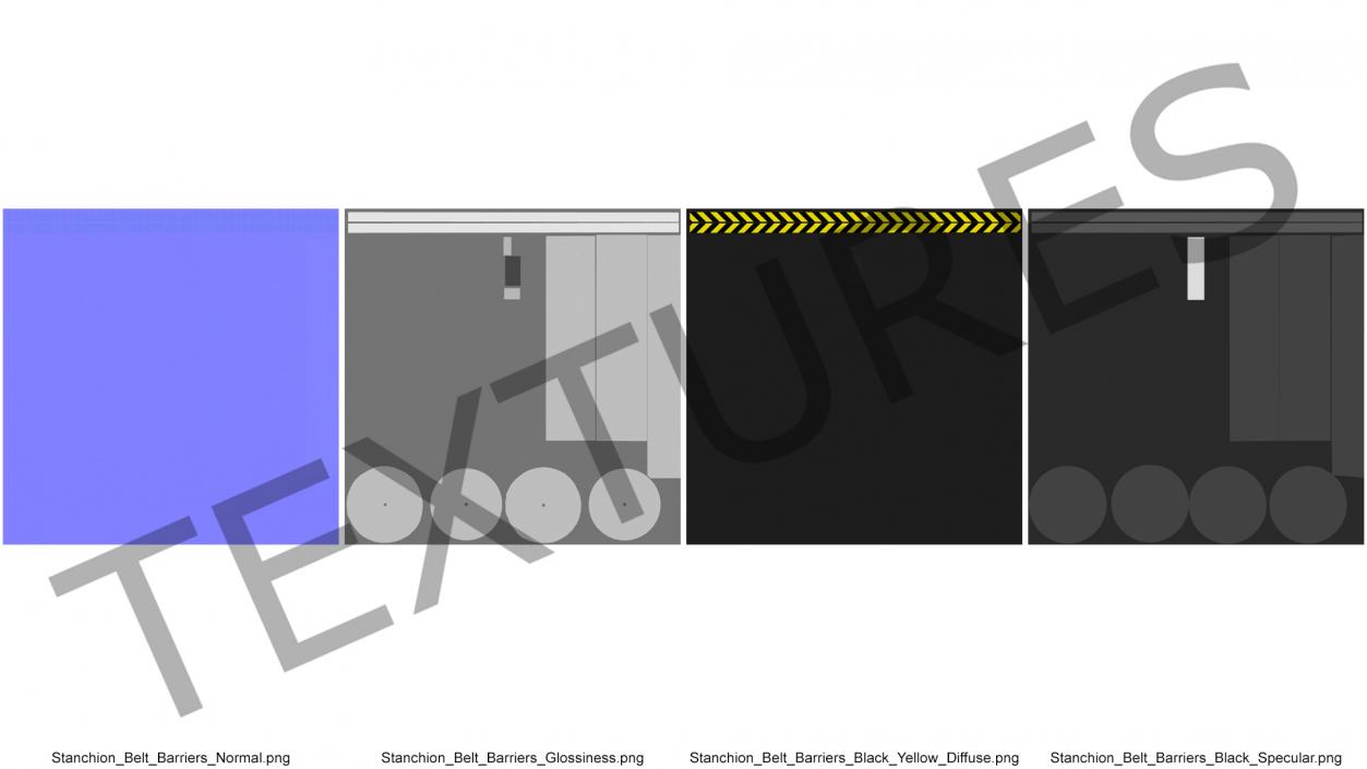 3D model Stanchion Barriers with Yellow Belt