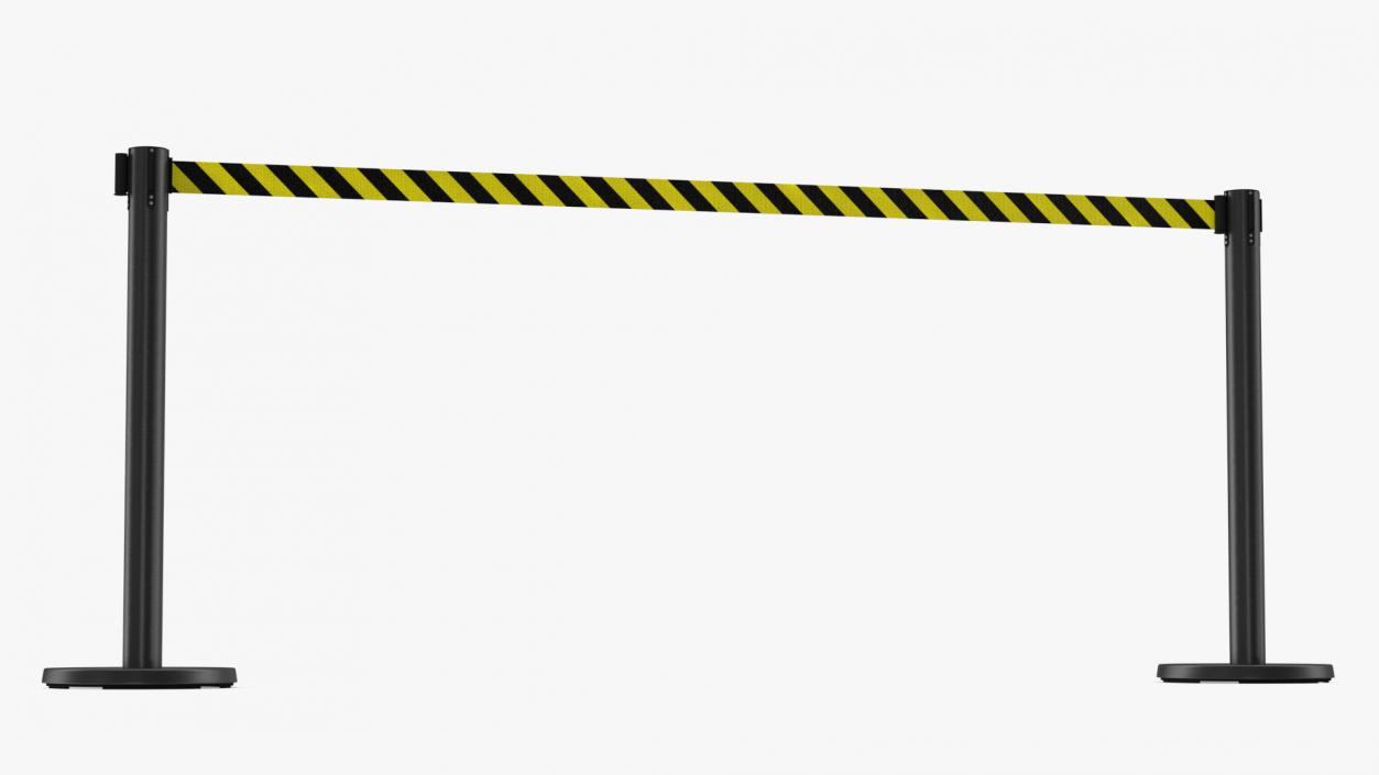 3D model Stanchion Barriers with Yellow Belt