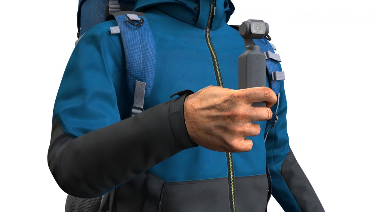 Traveler with Pocket Gimbal Camera 3D model