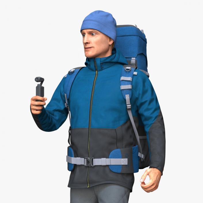 Traveler with Pocket Gimbal Camera 3D model