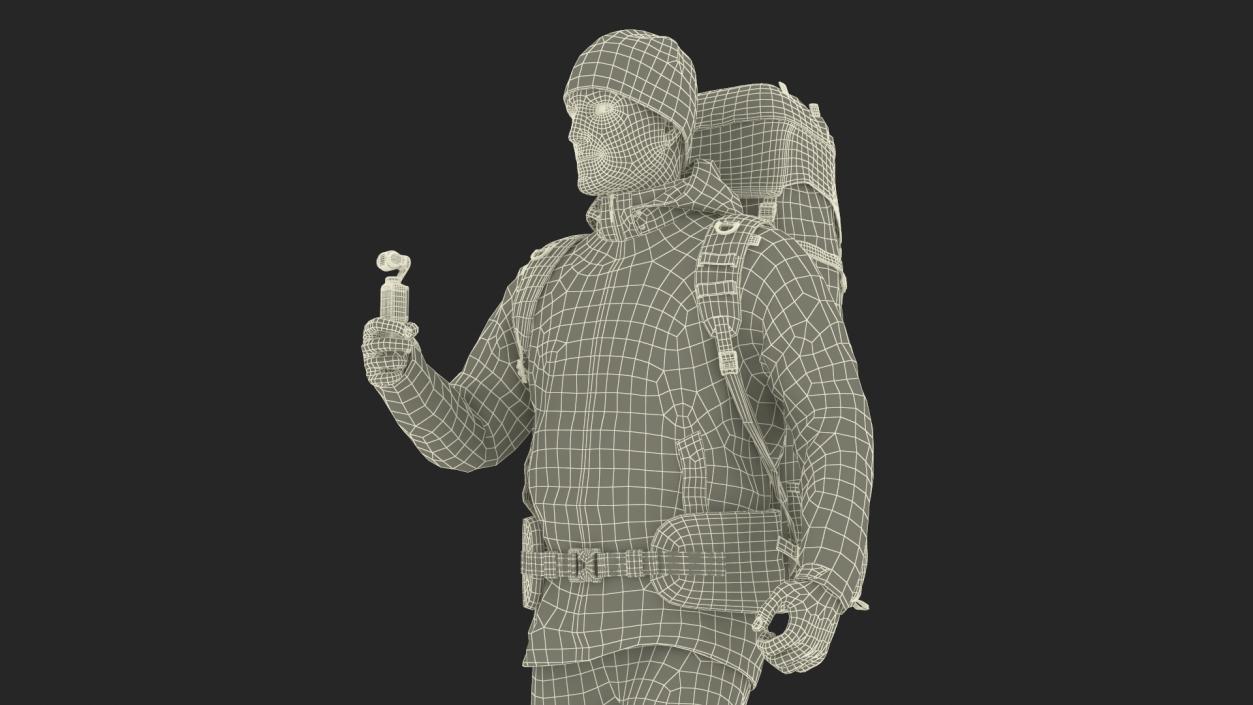 Traveler with Pocket Gimbal Camera 3D model