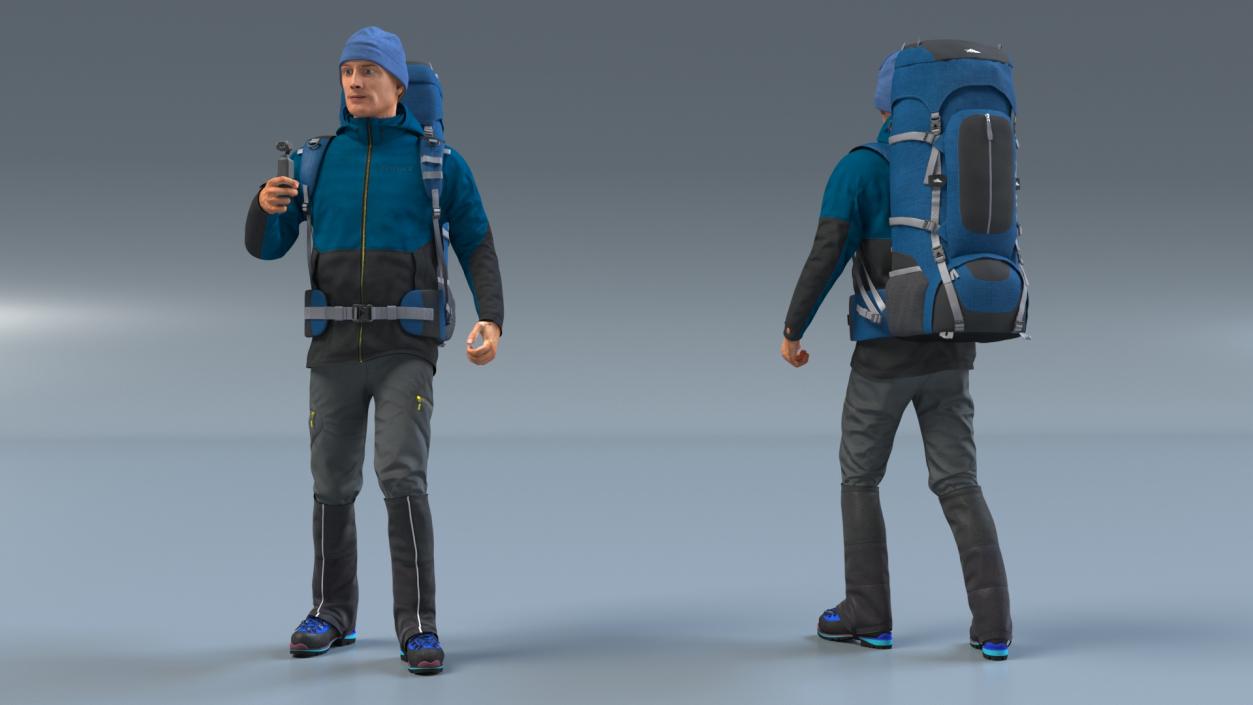 Traveler with Pocket Gimbal Camera 3D model