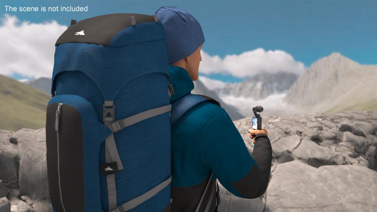 Traveler with Pocket Gimbal Camera 3D model