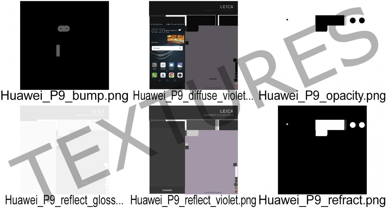 3D Huawei P9 Violet