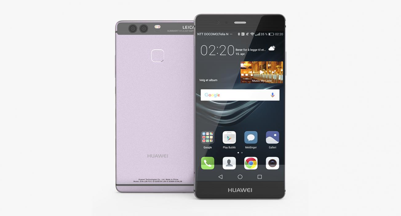 3D Huawei P9 Violet