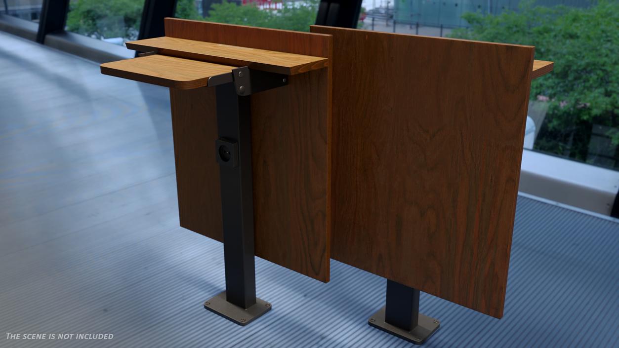 3D Auditorium Table Dark Wood