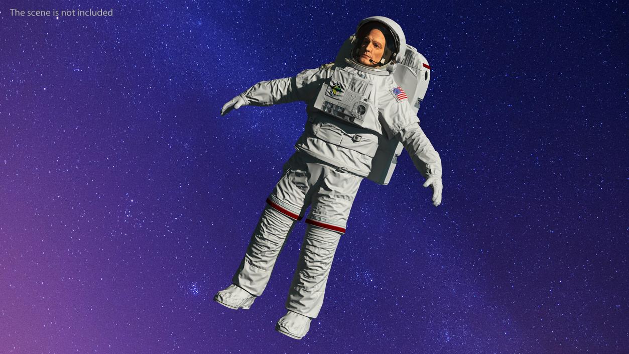 3D Astronaut Wearing Extravehicular Mobility Unit with Helmet model