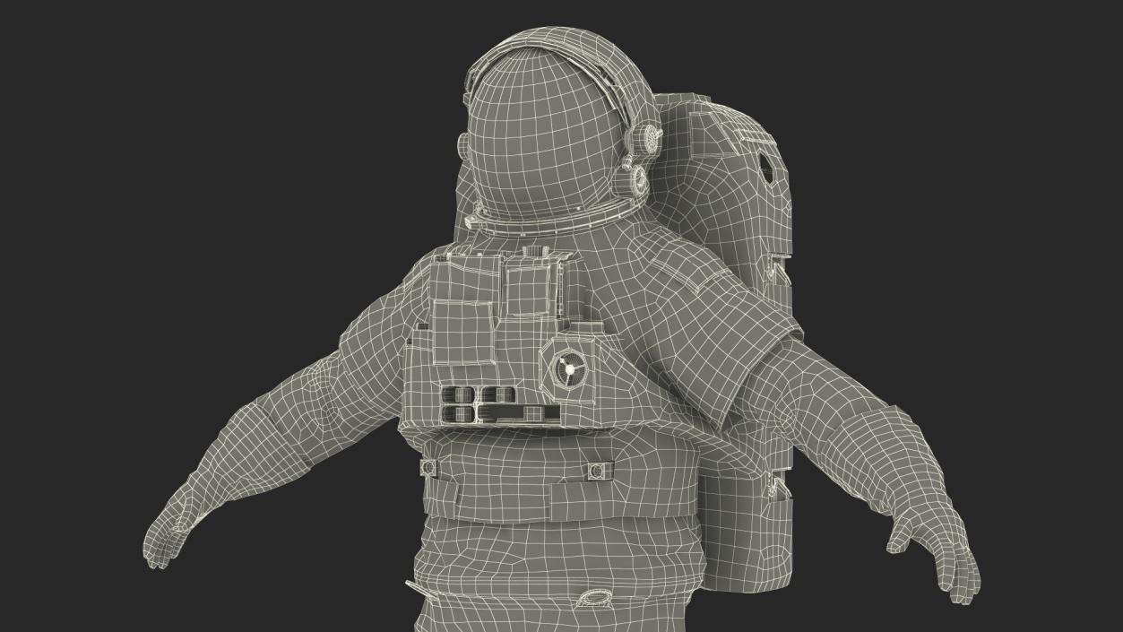 3D Astronaut Wearing Extravehicular Mobility Unit with Helmet model