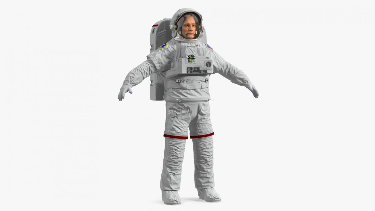 3D Astronaut Wearing Extravehicular Mobility Unit with Helmet model